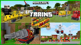 TRAINS ADDON MCPE with 5 Powerful Train Engines in Minecraft Bedrock #minecraftpe  #minecraft