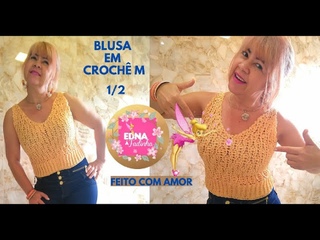 BLUSA DE CROCHÊ COM FIO POLIPROPILENO M PARTE- 1/2
