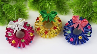 DIY Christmas Wreath Ornament From Glitter Foam | Christmas Decoration Ideas