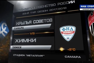 Видеообзор матча “Крылья Советов“ - “Химки“.ФНЛ 2017/18. 23 тур