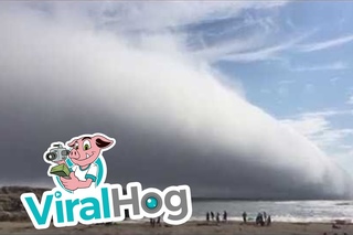 Huge Fog Cloud over Beach