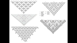Ажурные узоры для шали крючком - идеи и схемы для вязания/ Openwork shawls crochet patterns diagrams
