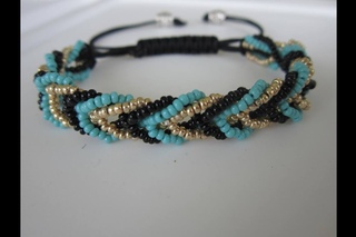 Shamballa Bracelet with 3 colors Seed Bead. Tutorial. Шамбала Браслет из Бисера.