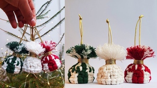DIY mini GORROS en MACRAME (paso a paso)  | DIY how To Make a Winter Hat Ornament Tutorial