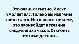 Это очень серьезно, Иисус умоляет вас. Это произойдет в течение следующих 2 часов. Откройте это...